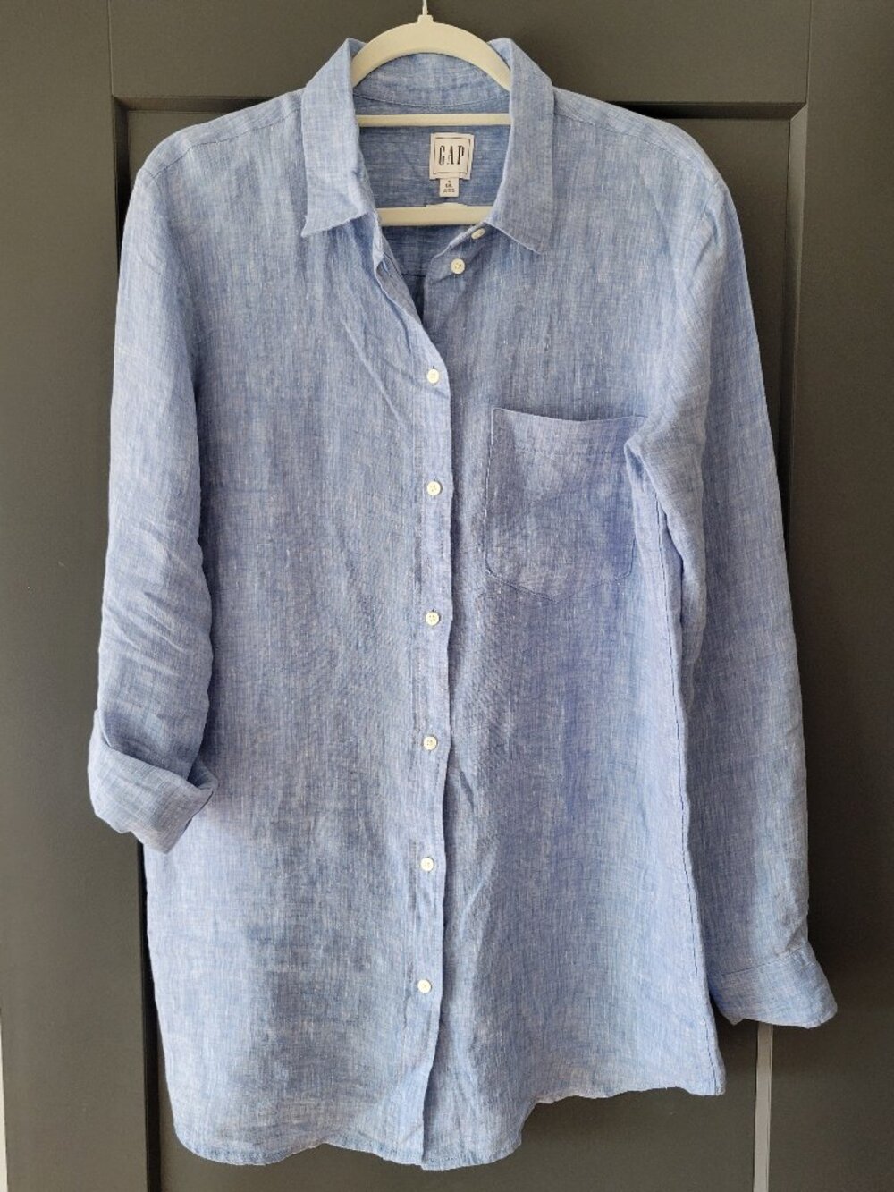 Set of 2 Gap 100% Linen Oversized Boyfriend Fit Shirts - Picture 4 of 13